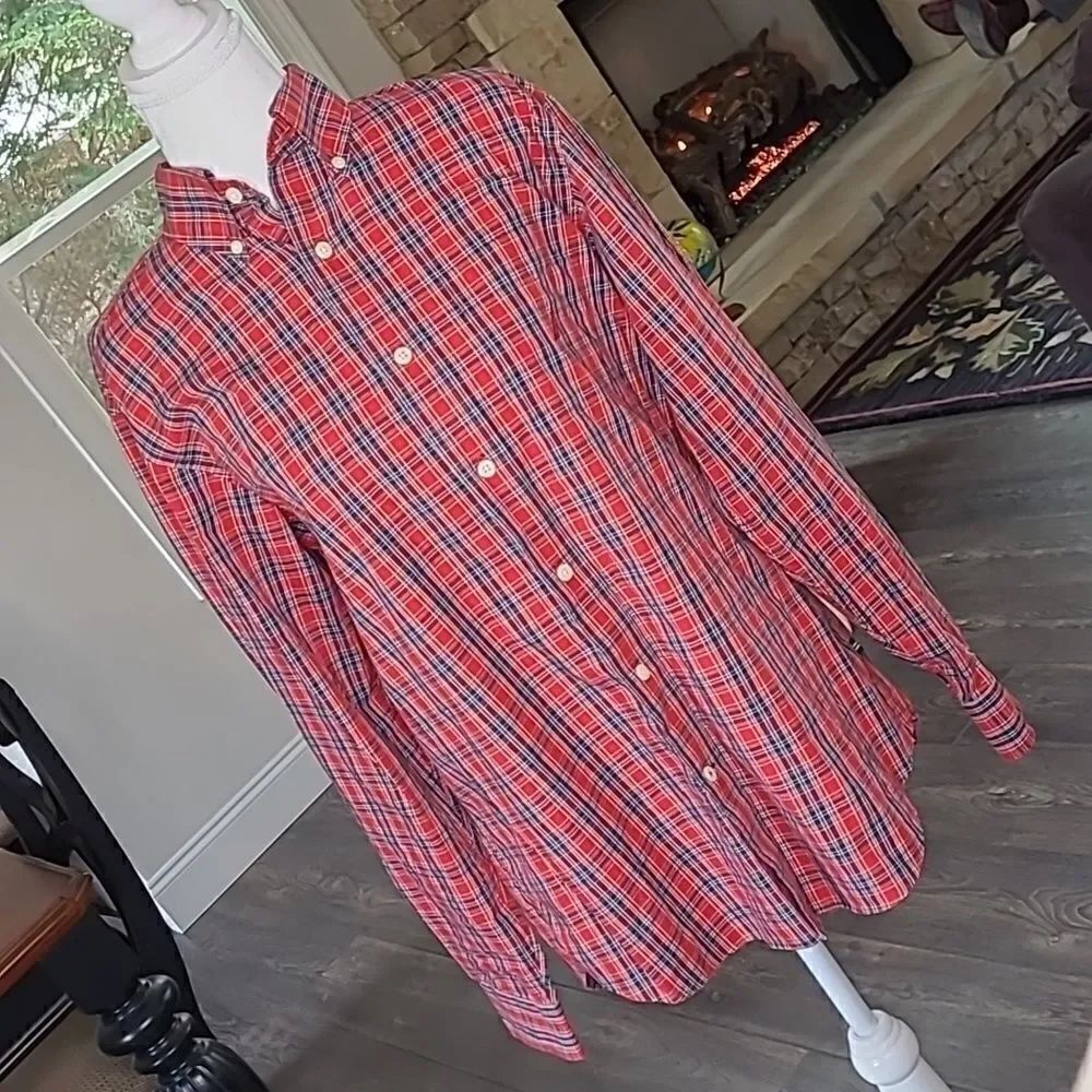 Nautical sz S plaid shirt